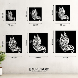 Kelebek Desenli Metal Duvar Dekoru Ebatlar