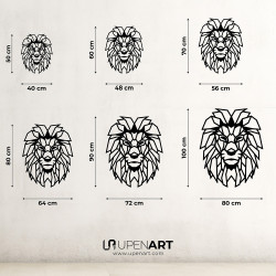 Geometrik Aslan Figürlü Metal Duvar Dekoru Ebatlar